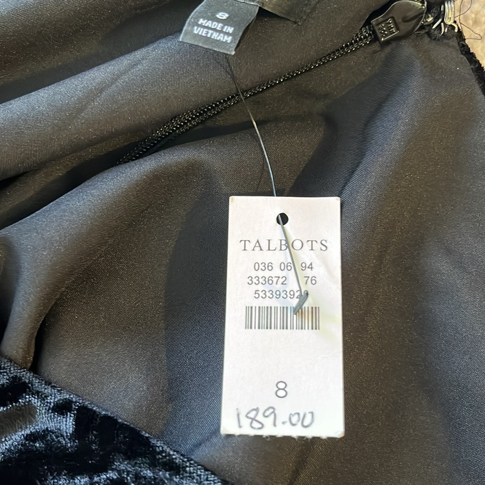 Vintage NWT Talbots Black Velvet Tie-Waist Jumper Size 8 - Picture 3 of 5